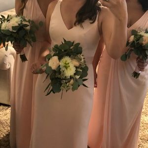 Vera Wang v-neck, Open back bridesmaid dress